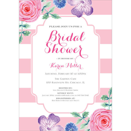 Light Pink Vintage Flower Bridal Shower Invitations